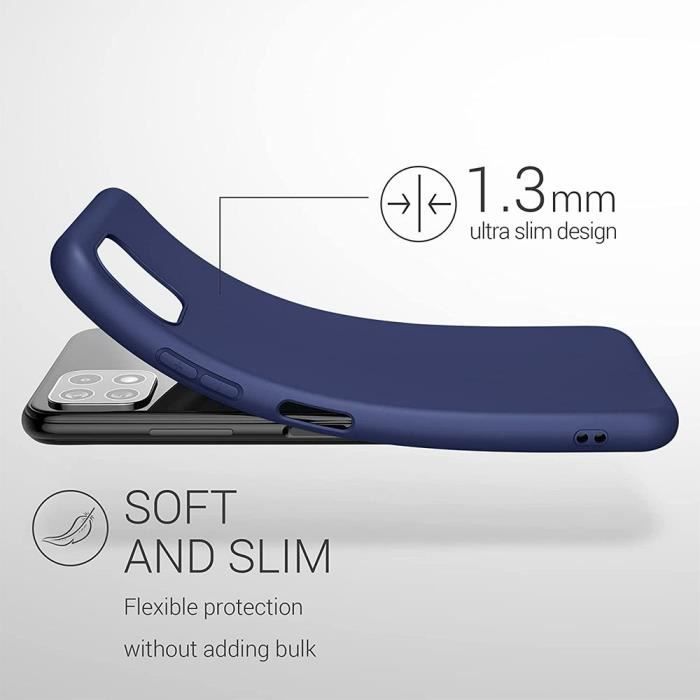 Coque - BOOLING - Samsung Galaxy A22 5G - Silicone - Anti-choc - Bleu Marine