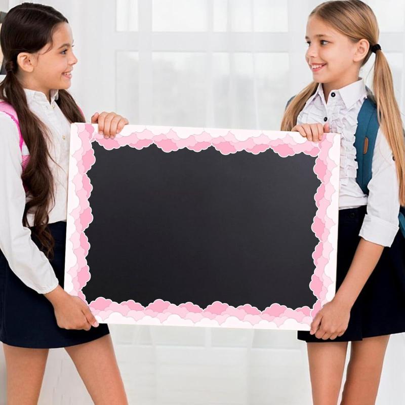 1Roll Self Adhesive Rainbow Pencil Edge Stickers Chalkboard Bulletin Board Border Paper 3Inch Border Classroom Decors