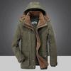 Solid Parkas Male Zipper Coat Large Size Clothing Parka Outdoor Men's Winter Jacket Plus Velvet Thick Warm Multi Pocket Jackets