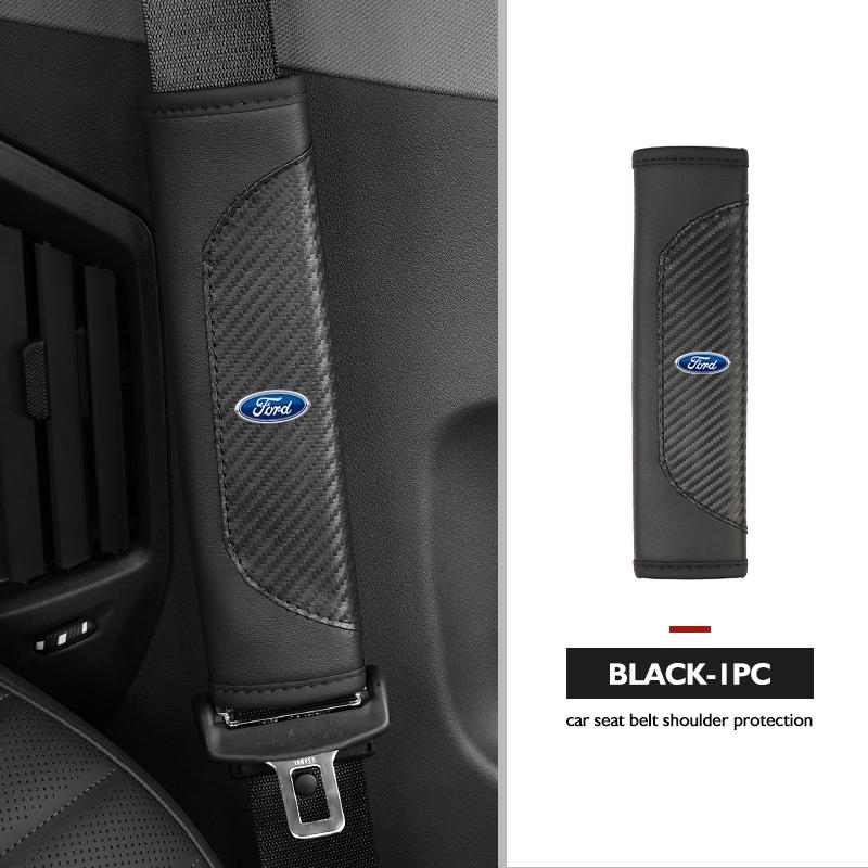 Luxury Carbon Fiber Splicing Seat Belt Cover Car Accessories For Ford Escort KA Flex Everest KA Expedition Falcon Fusion