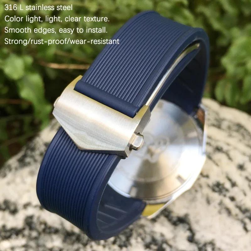 High Quality Natural Rubber Watchband 22mm Fit for TAG Watch Heuer Aquaracer 300 500 Diving Strap Sports Silicone Wristband