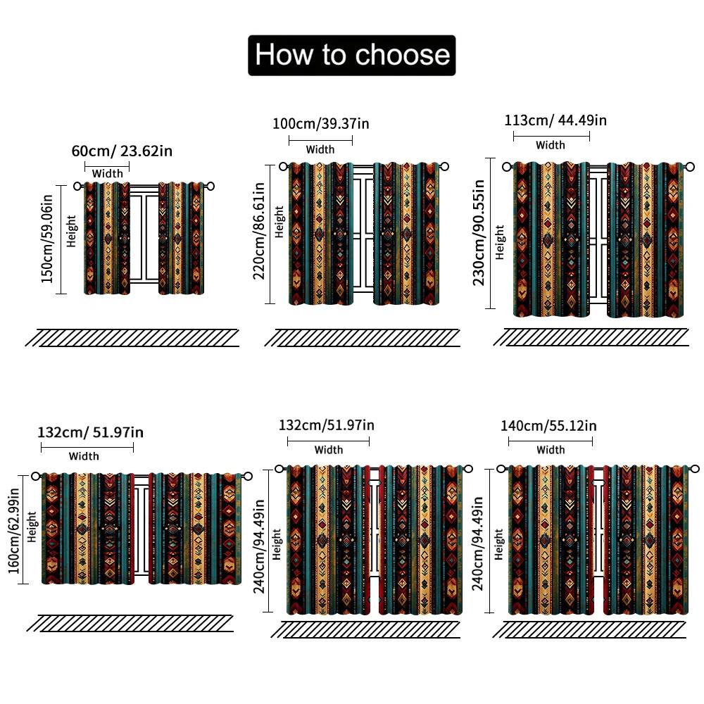 Flat Window Curtains Ethnic Tribes Arrow Versatile Polyester Without Electricity Family Party Decoration Home Use Set Of 2 Made