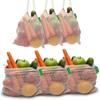 5Pcs Reusable Mesh Produce Bag Drawstring Vegetable Container Cotton Mesh Vegetable Bags  Fruit