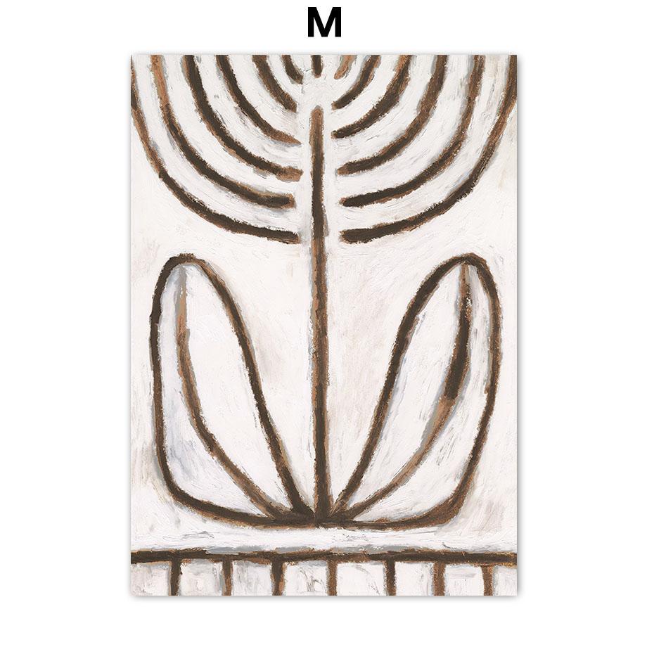 Modern Line Curve Girl Vase Flower Abstract Vintage Posters Prints Wall Art Retro Canvas Painting Pictures For Living Room Decor