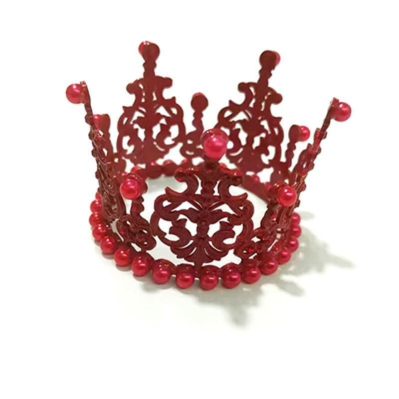 Children's Birthday Crown Tiara Baroque Alloy Ornament Full Circle Crown Cake Decoration