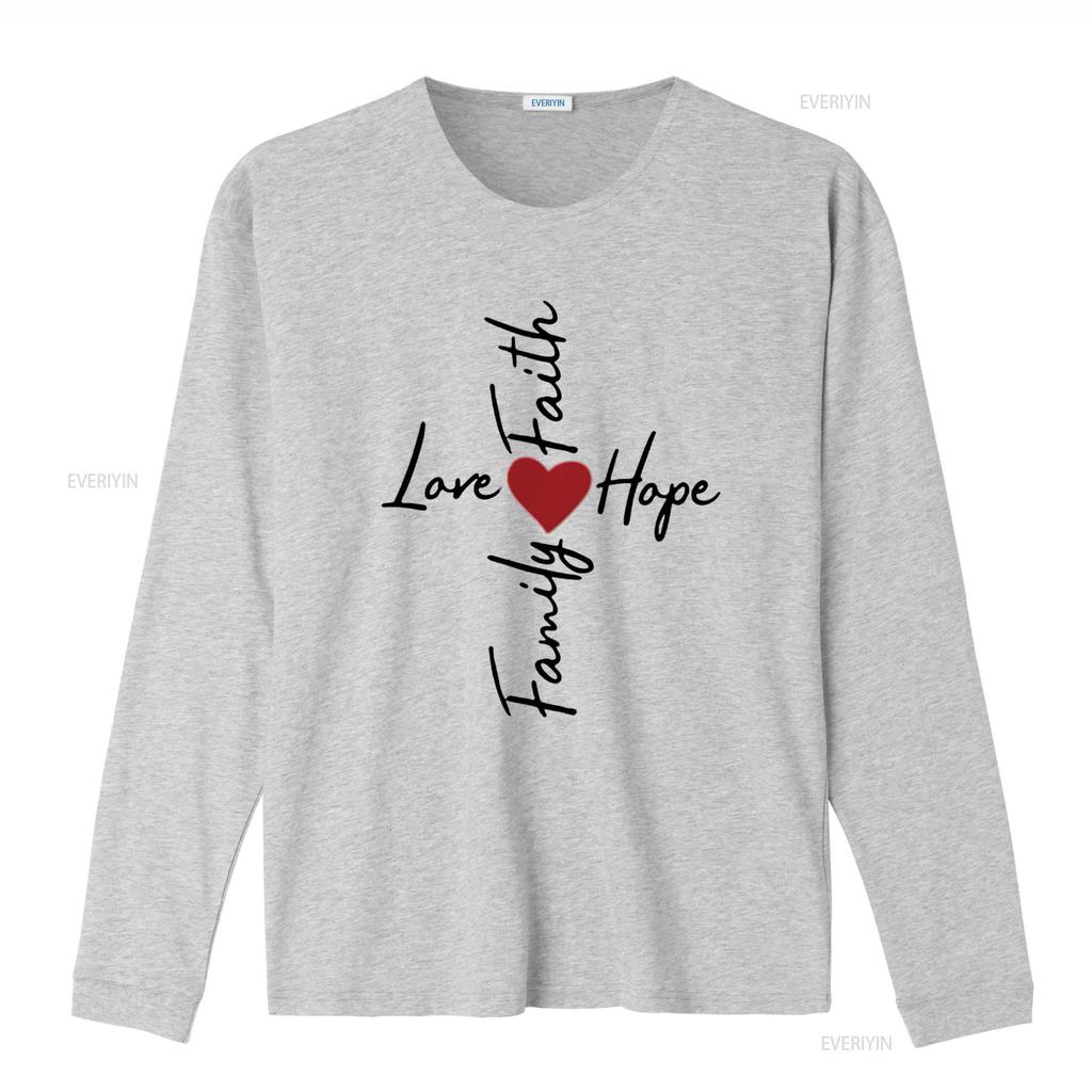 Love Faith Hope Family A Biblical Design Womens T Shirt White Large vintage Washed streetwear fashion Slightly Stylish Soft