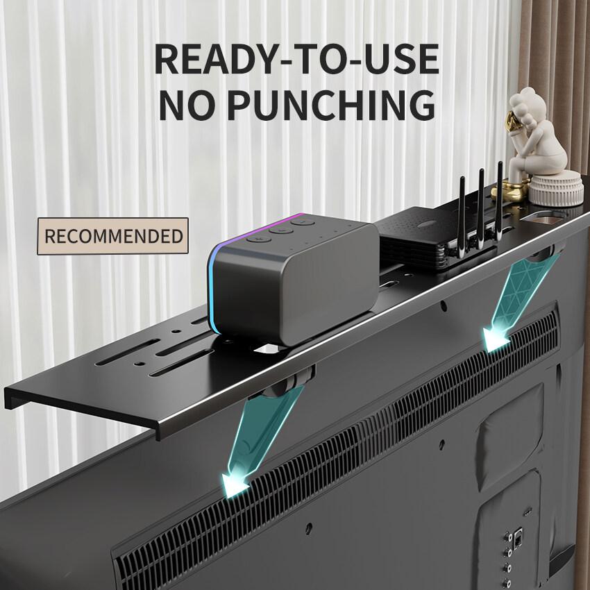 Adjustable Computer Monitor Rack TV Set-Top Box Holder Shelf Monitor Screen Bracket Router Remote ControlStorage Organizer Shelf