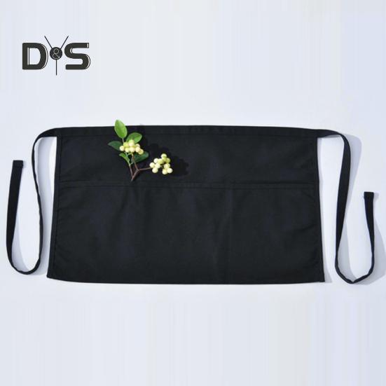 Non-Fading Waiter Apron Waterproof Useful Waiter Waitress Waist Apron with Pockets