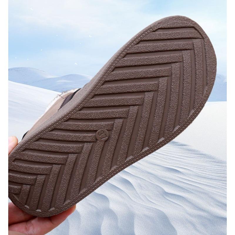 Dámské zimní teplé sněhule s tlustou podrážkou a kožešinou ve velkých velikostech, polstrované kotníkové boty, protiskluzová turistická obuv, sportovní bavlněné boty