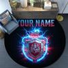 Custom Name,Atlético Madrid pattern round rug,Carpet Rug for Living Room Bedroom Playroom ,Non-slip Floor Mat,Holiday Gifts and Birthday Gifts.