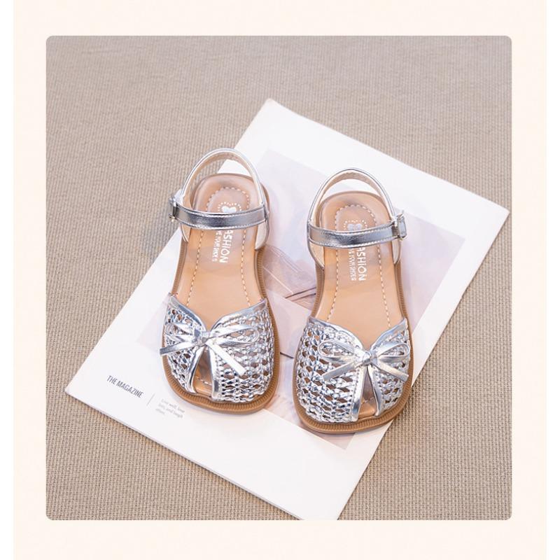 Girls Bowknot Closed Toe Soft Sole Korean Style Sweet Princess Kids Sandals