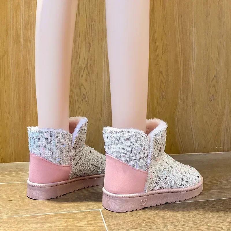 Fashion Booties Shoes for Women Padded Elegant With Low Heels Womens Ankle Snow Boots Fashion 2024 Plus Warm Large Size Comfrtable Hot