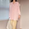 New ArrivalS Open Run Women S Box Fit Spring Pink pleatS overFit Pocket Shirt