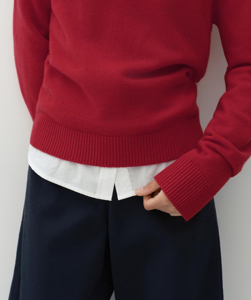 MUSINSA STANDARD WOMAN [Victoria Wool] Women'S V-Neck Knit [Red]