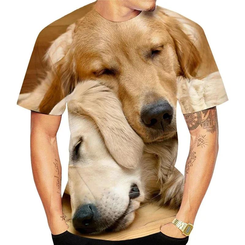 Summer Animal Dog 3D Print T-Shirts Casual Short Sleeve Streetwear Hip Hop Harajuku Men's T-shirts