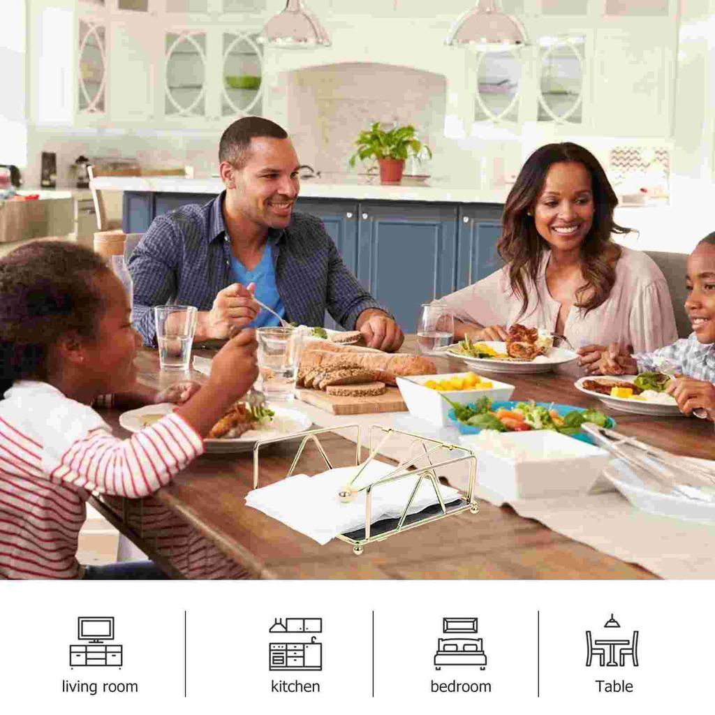 Acrylic Base Tissue Box Iron Storage (gold) Decor Square Napkin Holder Table Stand Napkins Wrought Modern Cocktail for