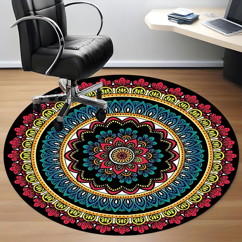 1PC Mandala Pattern Chair Carpet for Office, Indoor Non-Slip Washable Carpet, Soft Comfortable Mat For Office Room yy250930316