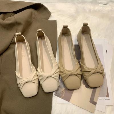 Fashion Women Flat Shoes Fashion Square Toe Women's Ballet Flats Loafers Ladies Moccasins Spring Flat Heel Work Shoes Casual Boat Shoes