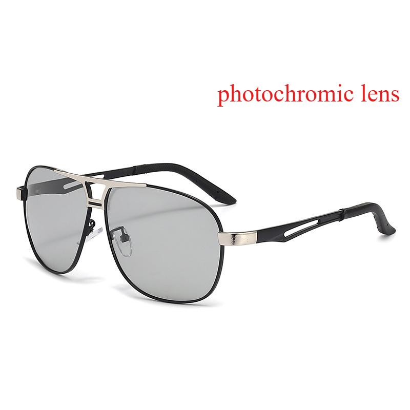 Men'S Polarized Color-Changing Sunglasses Aviator Polarized Uv Protection Metal Mirror Sun Glasses Pilot Shades Men Shades