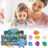 Dinosaur Fossil & Gemstone Excavation Kit - Archaeological Puzzle Toy with Starfish Marine Life 12 Real Gemstones Included