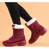 Women's Winter Fleece-Lined Insulated Snow Boots Round-Toe Casual High-Top Short Boots