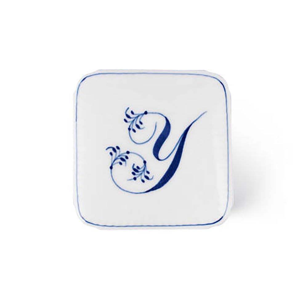 [Officially Imported] Royal Copenhagen Alphabet Collection Bonbonnière Square "Y", 6cm Tall, 1075894