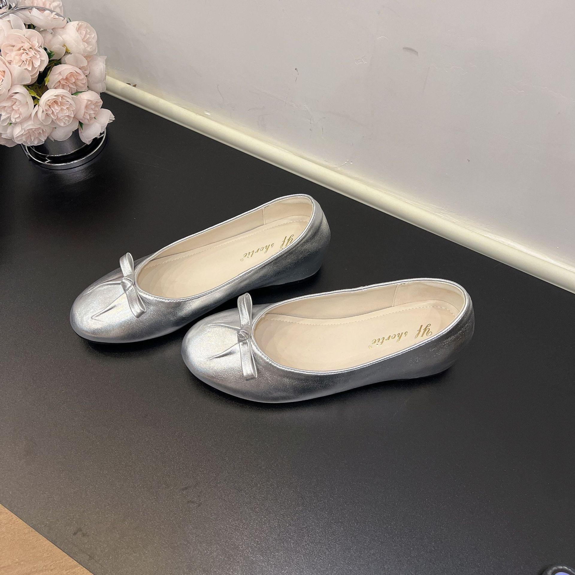 

Версия из овчины~ Кожаные туфли-балетки на плоской подошве с бантом, женские универсальные туфли-лодочки на плоской подошве 39