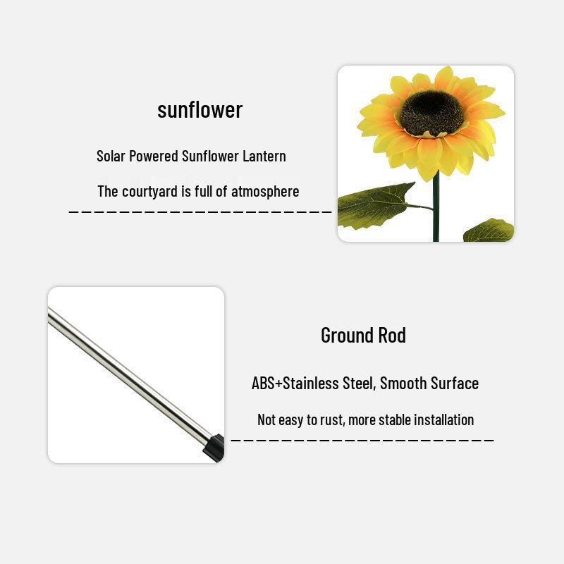 Sonnenblumen-Solarleuchte: Wasserdichte Outdoor Garten- & Balkon-Atmosphärenleuchte