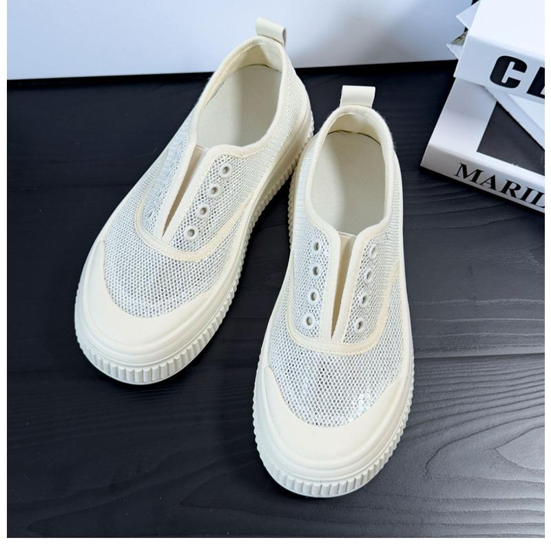 Breathable mesh shoes, round toe platform shoes, sneakers, versatile casual shoes, women's shoes
