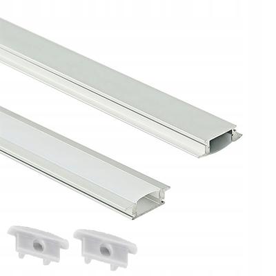 Aluprofil für LED-Streifen, Einbau, 1,5 m, Aluminium, Abdeckung und 2 AKS-Endkappen