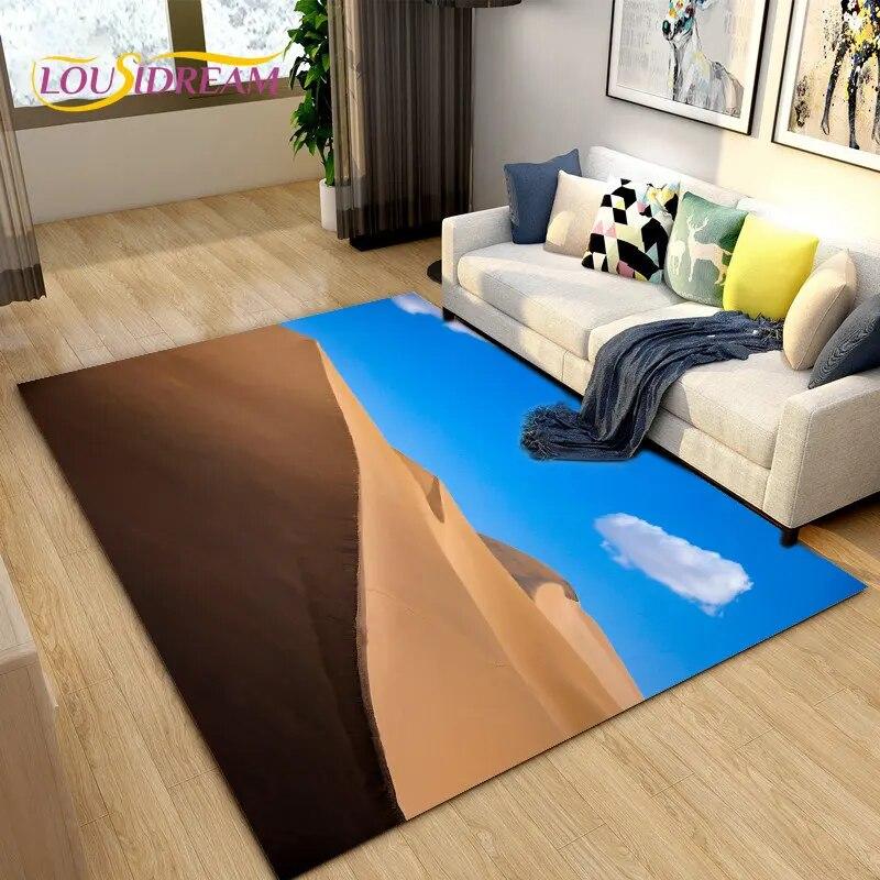 Nature Scenery Desert Sand Area Rug Large,Carpet Rug for Living Bedroom Sofa Doormat Decoration,Children Play Non-slip Floor Mat