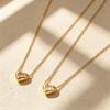 18K Gold-Plated Colorful Zirconia Heart Necklace - Titanium Steel Clavicle Chain
