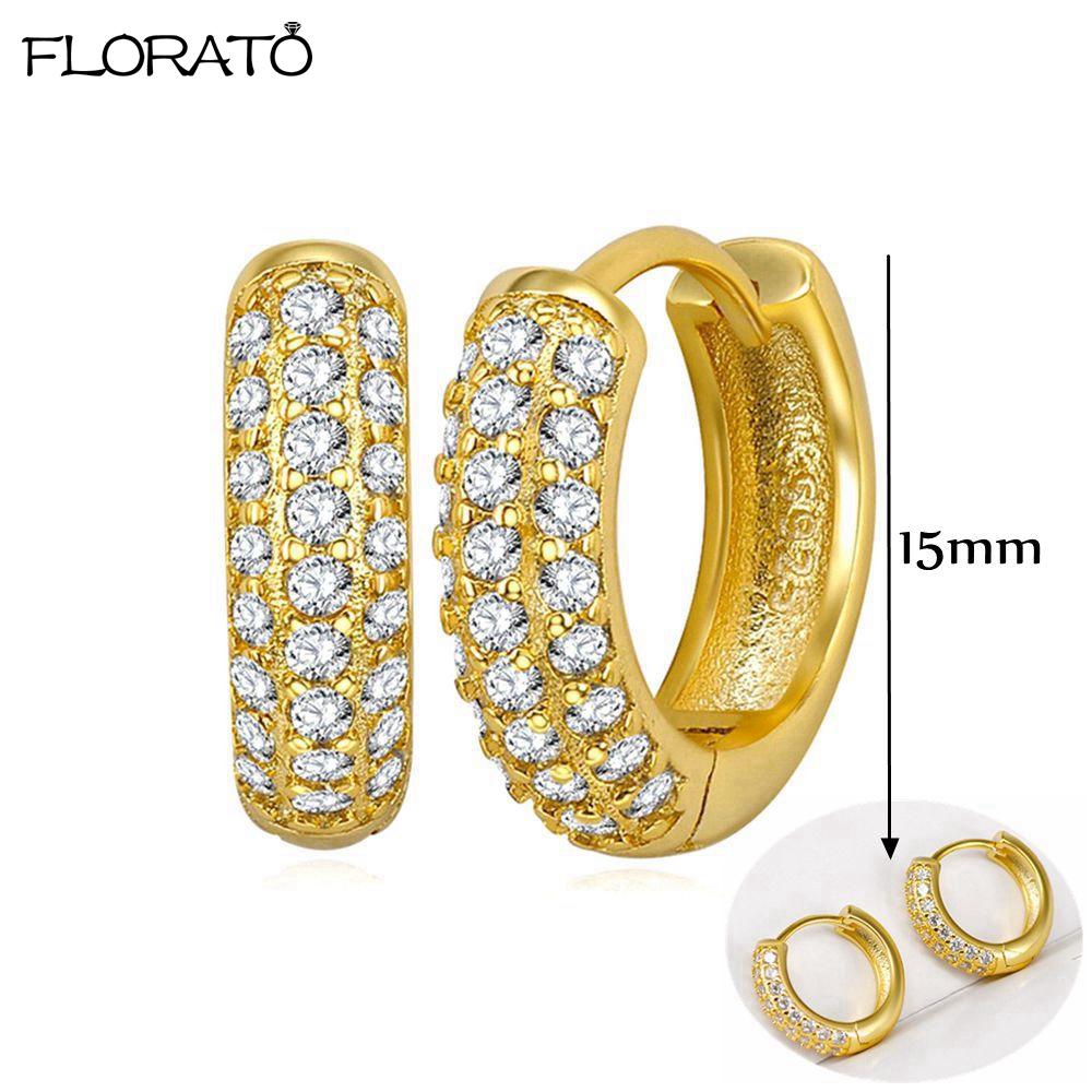 925 Silver Needle 11/13mm Small Hoop Earrings for Women Circle Piercing Huggie Earrings Multicolor Zircon Earrings Party Jewelry