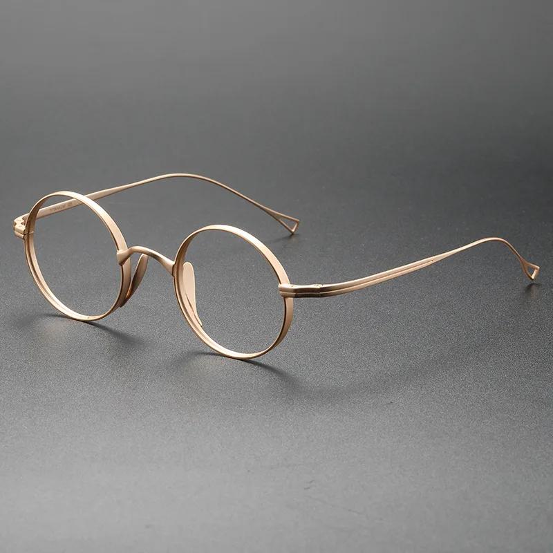 BCLEAR Japanese Pure Titanium Glasses Frame Handmade Retro Oval Round Men Eyeglasses Women Myopia Reading Prescription Eyewear