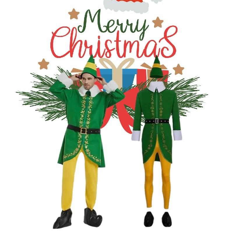 Festive Green Christmas Elf Outfit For Adults Cosplay Perfect For Halloween Events