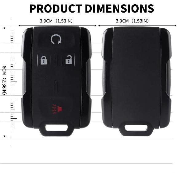Key Fob Keyless Entry Remote Start Replacement Car Remote Control for Chevy Silverado/GMC Sierra/Canyon 2014- (M3N-32337100)