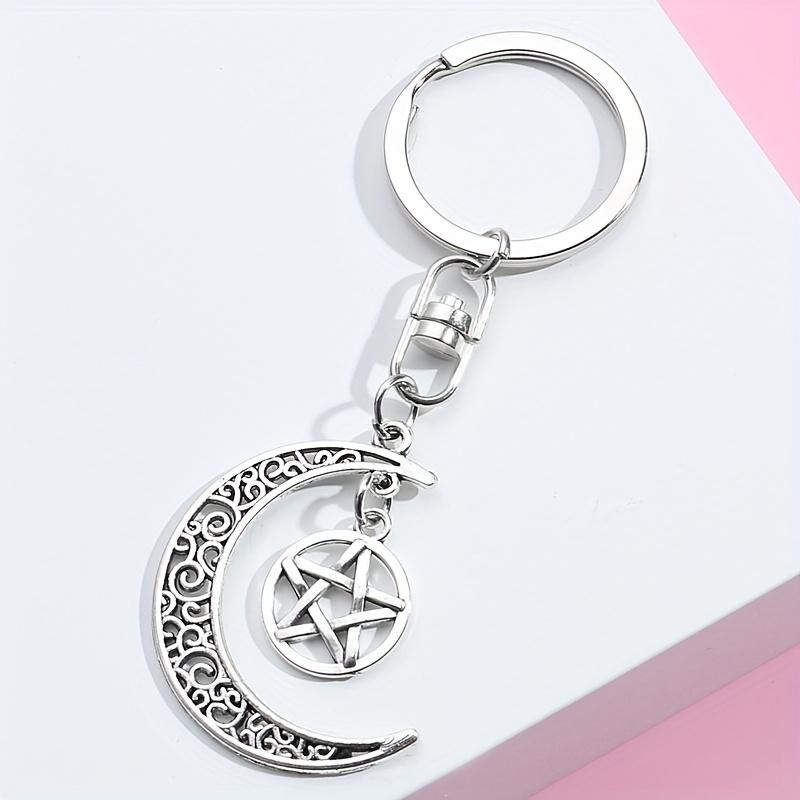 Moon Love Star Keychain (4PCS) – Alloy Charm Pendant for Bags & Cars, Fashion Accessories