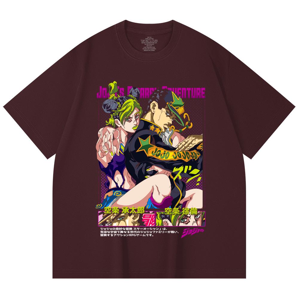 230 Gsm 100% Cotton Jojos Bizzare V1 Jotaro Jolyne Print Unisex Heavy Cotton T Shirt