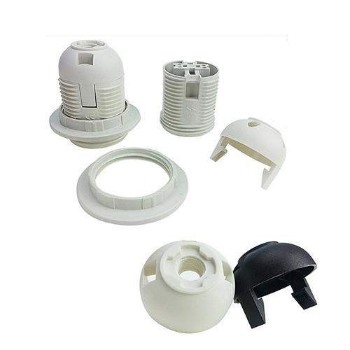 250V 4A E27 Light Bulb Base Plastic Full Screw Lamp Holder Pendant Socket Lampshade Ring for E27 Light Bulb White Black 1PC