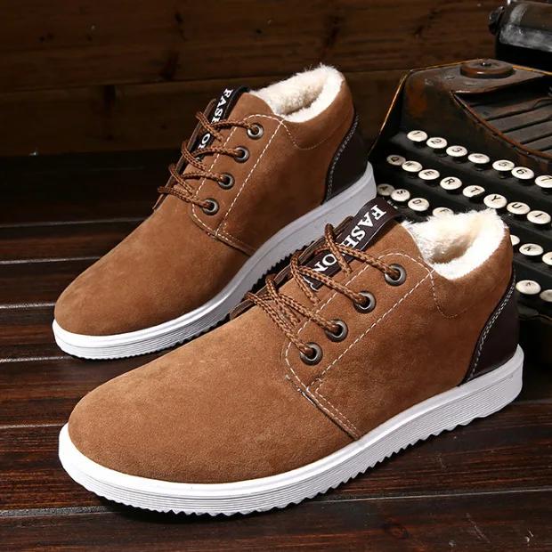 Light Warm Cotton Shoes for Men Winter Shoe Suede Men Sneakers  New Thicken Plush Comfort Lace-up Footwear Zapatos De Hombre