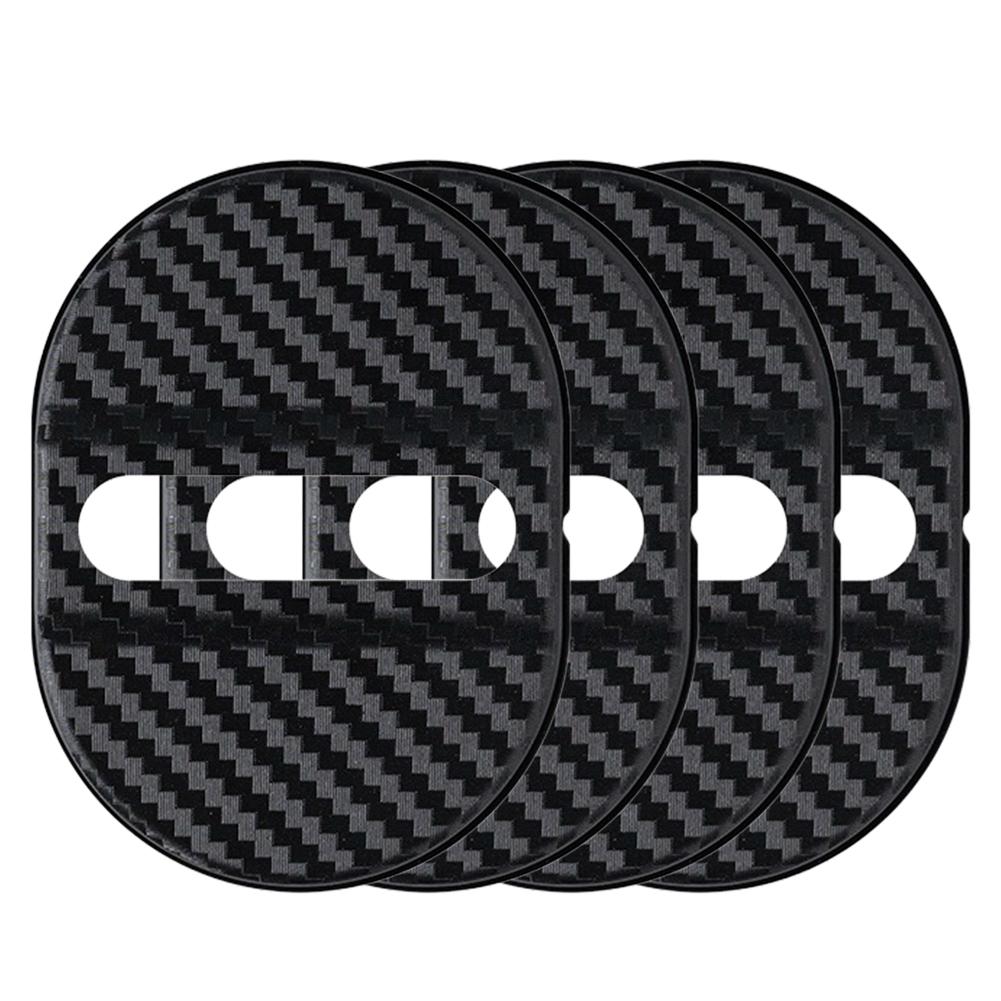 Universal Car Door Lock Protector 4 Pieces Self-Adhesive Auto Decorative Accessories Car Door Lock Rustproof Cover Interior Mirrors 6