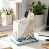 Maritimer Holz-Stifthalter Handgefertigt Mediterranes Thema Make-up-Pinsel-Organizer Ozeanstrand Stiftebehälter für Zuhause Büro