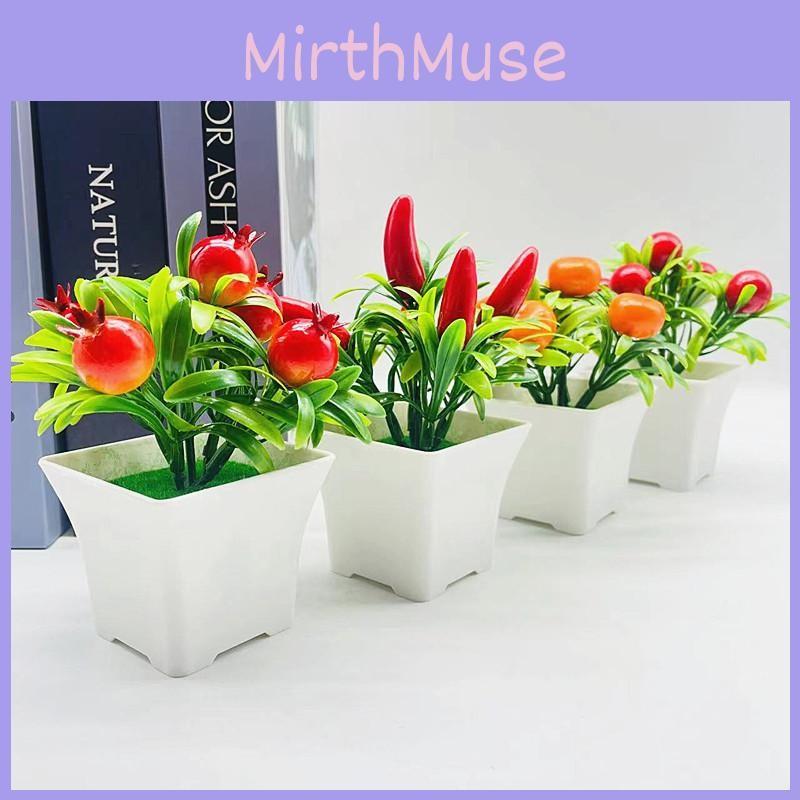 Fruit Red Orange Chili Pomegranate Simulated Potted Artificial Flower Plastic