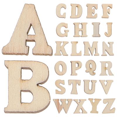 Toyvian Favet Parts Favet Object Wooden Slices Favet Wood Letters English Favet Mini Wooden Pieces Plain DIY Wooden Favet Craft Materials Handmade