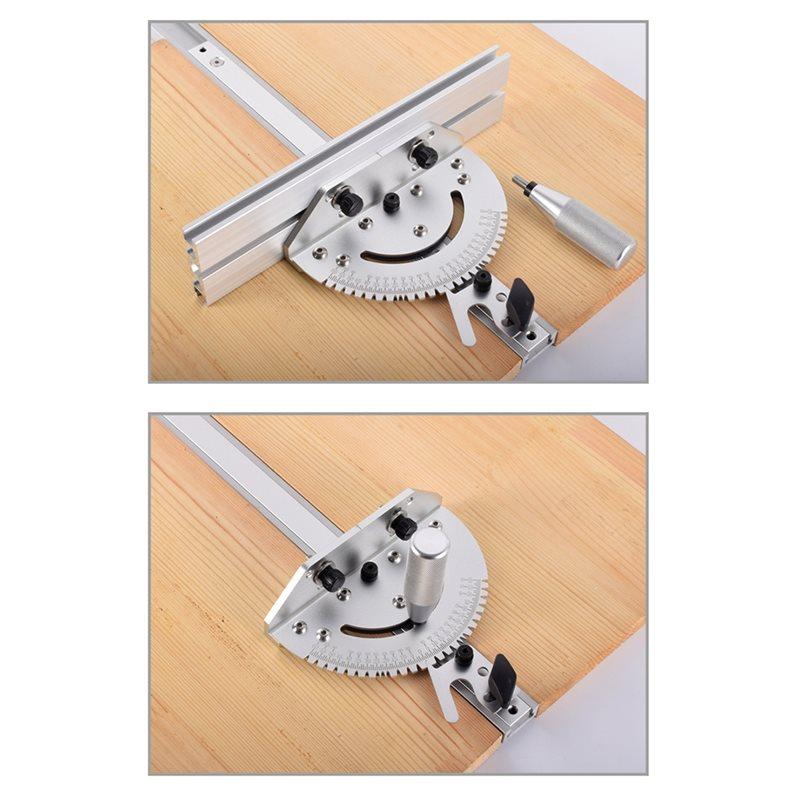DIY Auxiliary Tool Push Handle Adjustable Angle Disc Slide Aluminum Push Ruler Bandsaw Inverted Trim Woodworking 410Mm