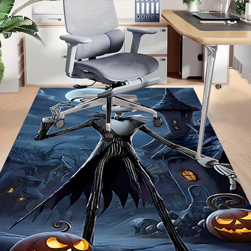 1pc Jack Skellington Halloween Carpet Anti Slip Polyester Floor Mat for office.Bedroom