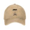 Cappellini da Baseball Logo 50° Anniversario di Lo Squalo Denim Vintage Usurato Snapback Classico Film All'aperto Morbidi Senza Struttura