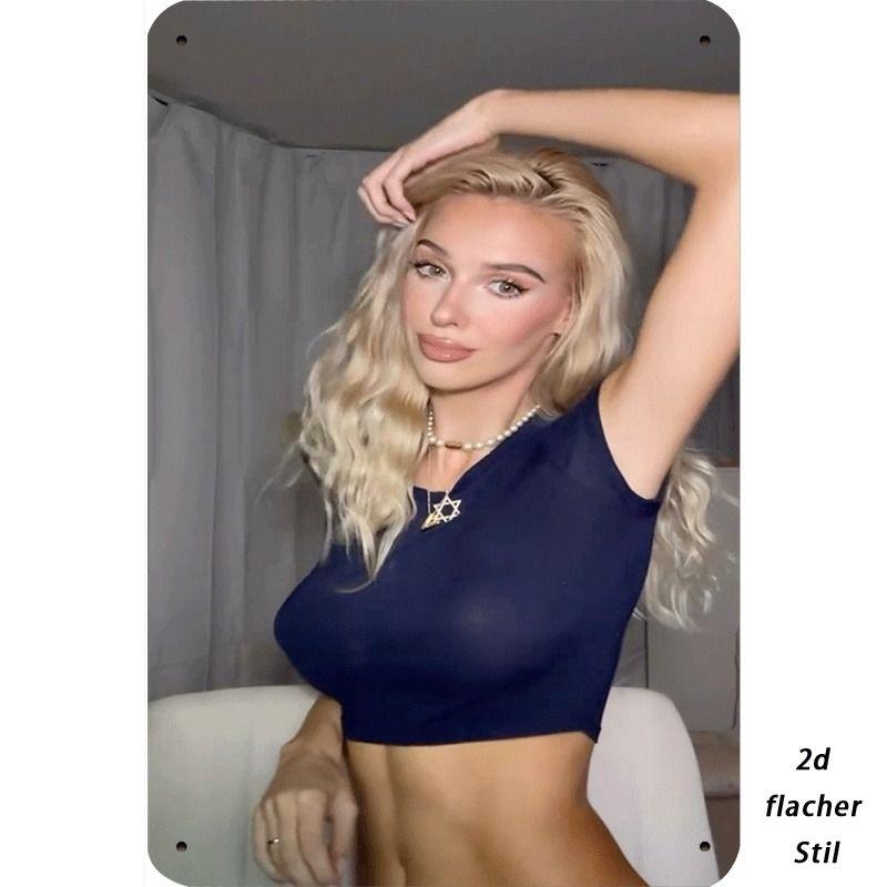 Vintage Female Silhouette Metal Tin Sign for Interior Bar & Garage Decor