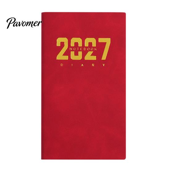 Portable Daily Schedule 2027 Agenda Notebook, Pocket Size PU Leather Cover Academic Planner for Work Planner, Practical Organizer Business And