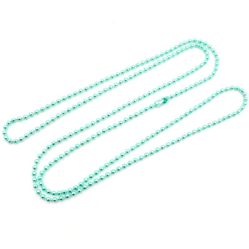 5pcs 1.5 2.0 2.4mm Length 65cm Gold Bronze Silver Colors Plated Ball Beads Chain Necklace Bead Connector For Charms Base Tray